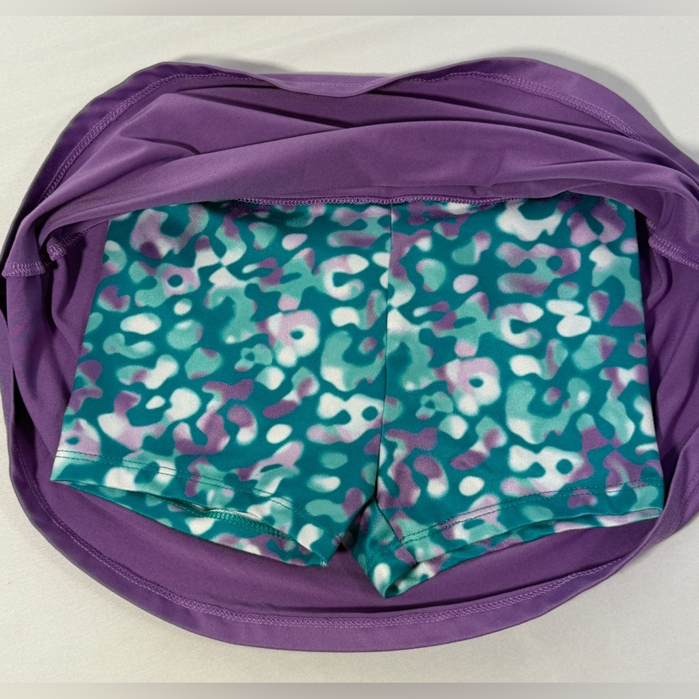 Under Armour Skort Girls Size 4 Purple Skirt Teal Shorts Athletic Active - Picture 5 of 8